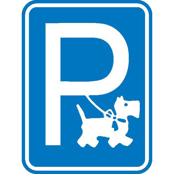 Hinweisschild - Gewerbe und Privat | Hundeparkplatz (Symbolschild)