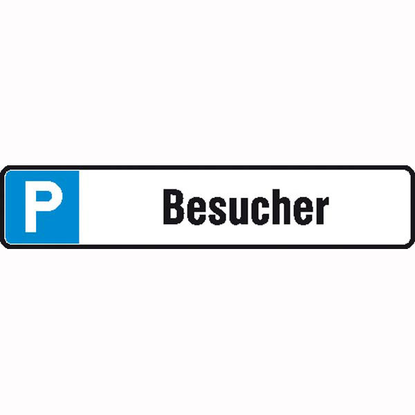 Parkplatzschild | Symbol: P, Text: Besucher