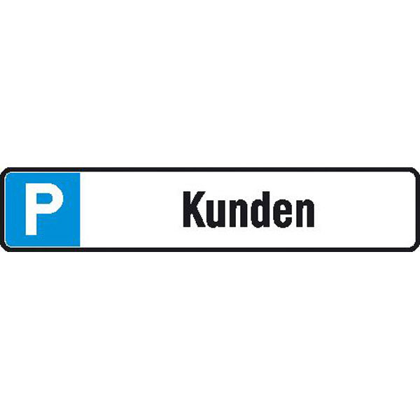 Parkplatzschild | Symbol: P, Text: Kunden