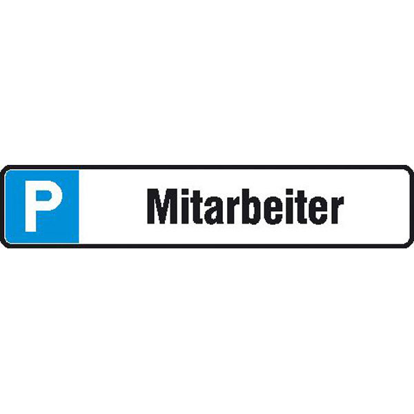 Parkplatzschild | Symbol: P, Text: Mitarbeiter