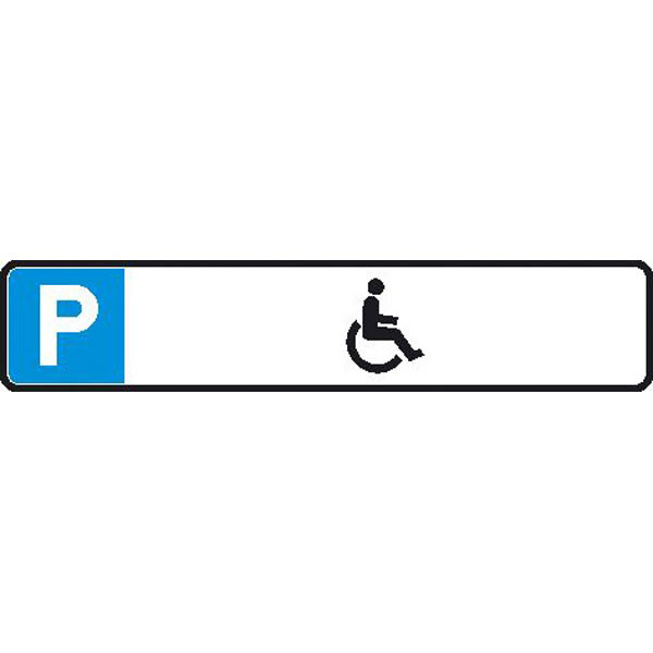 Parkplatzschild zur Reservierung | Symbol: P, Symbol: Rollstuhlfahrer