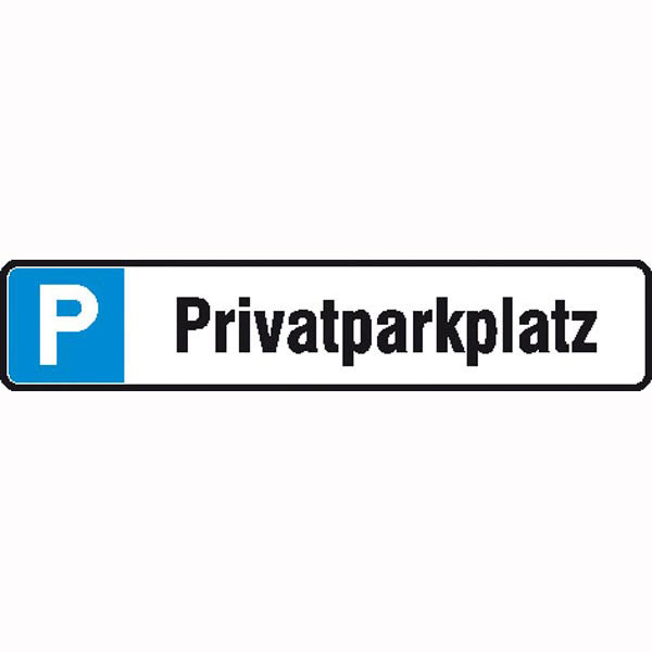 Parkplatzschild | Symbol: P, Text: Privatparkplatz