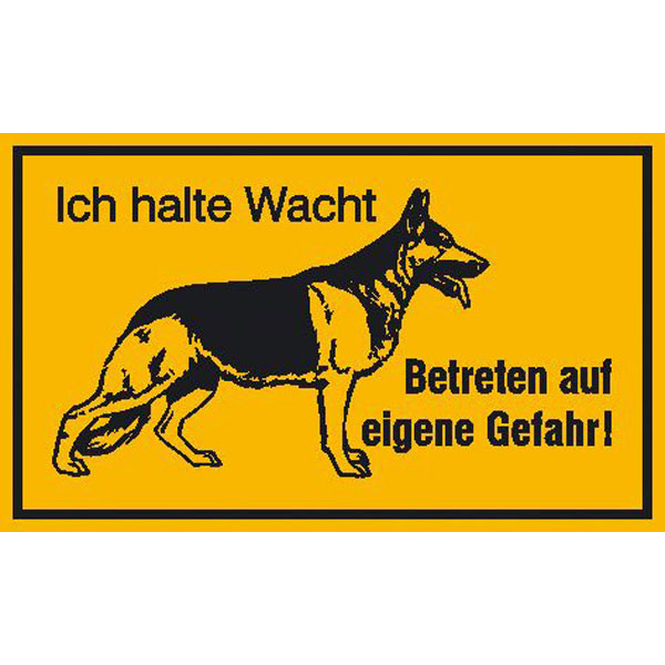 Hinweisschild - Grundbesitzkennzeichnung | Symbol: Schäferhund