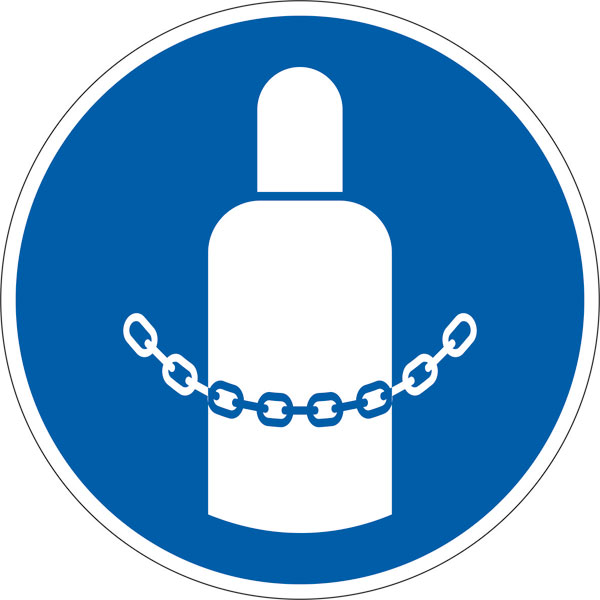Gebotsschild | Gasflaschen sichern
