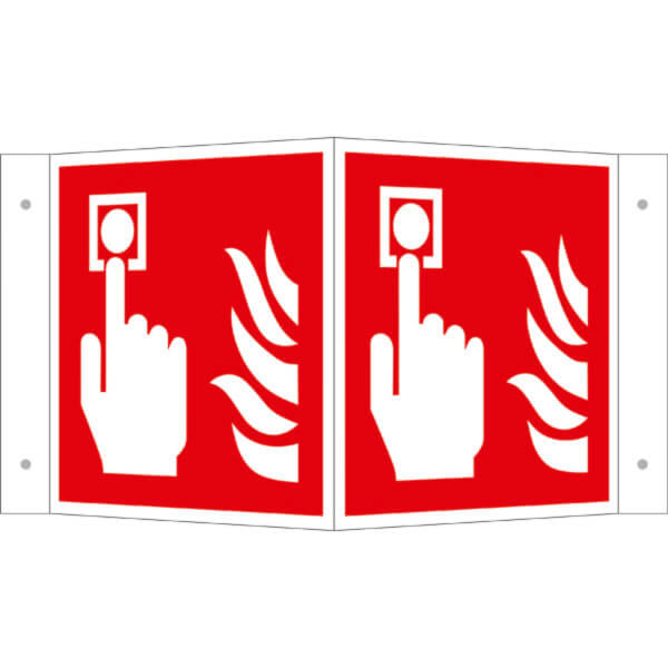Brandschutzschild - Winkel - langnachleuchtend | Brandmelder