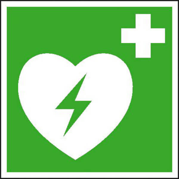 Erste-Hilfe-Schild - langnachleuchtend | Automatisierter externer Defibrillator (AED)