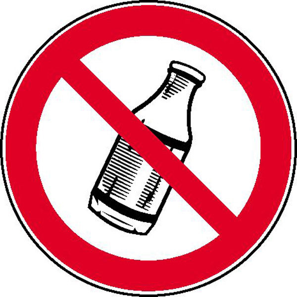 Verbotsschild | Flaschen hinauswerfen verboten