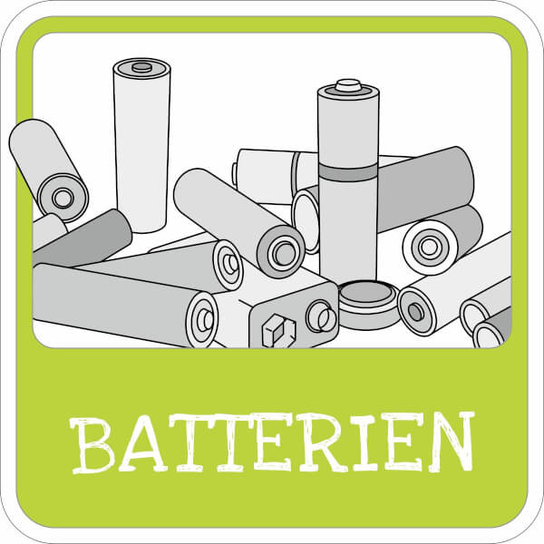 Hinweisschild | Batterieentsorgung