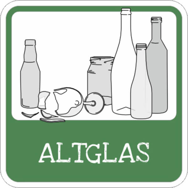 Hinweisschild | Altglasentsorgung 21.1660 Hinweisschild | Altglasentsorgung