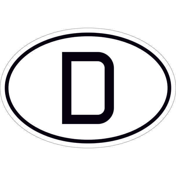 Hinweisschild für Kraftfahrzeuge | Internationales Kennzeichen für Deutschland, D