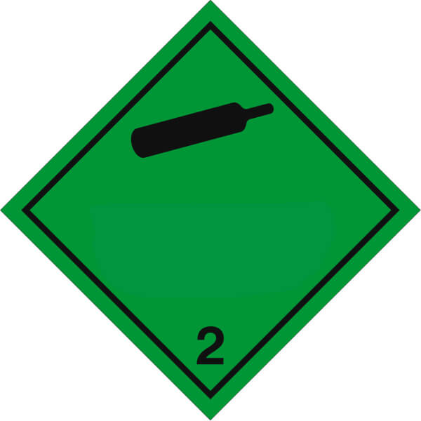 SafetyMarking Gefahrzettel nach ADR | Klasse 2.2, Nicht entzündbare Gase, nicht giftige Gase