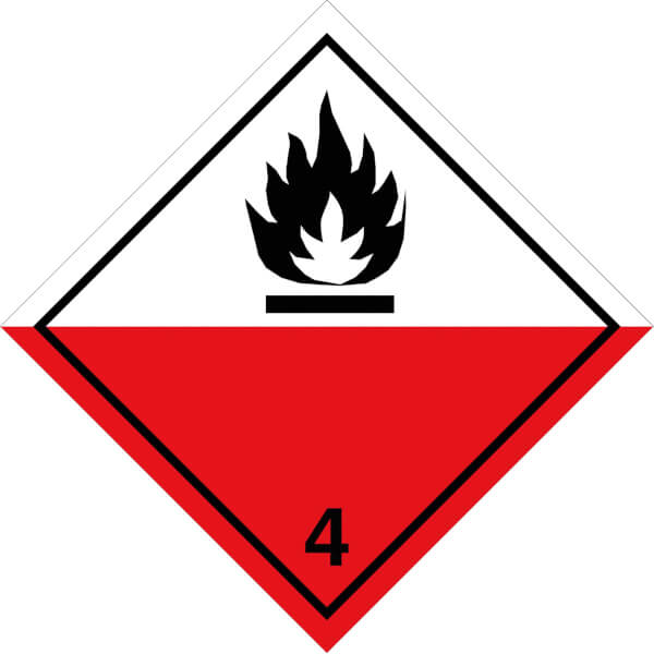 SafetyMarking Gefahrzettel nach ADR | Klasse 4.2, Selbstentzündliche Stoffe