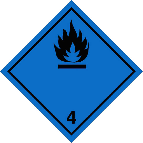 SafetyMarking Gefahrzettel nach ADR | Klasse 4.3, Stoffe, die in Berührung mit Wasser entzündbare Gase entwickeln