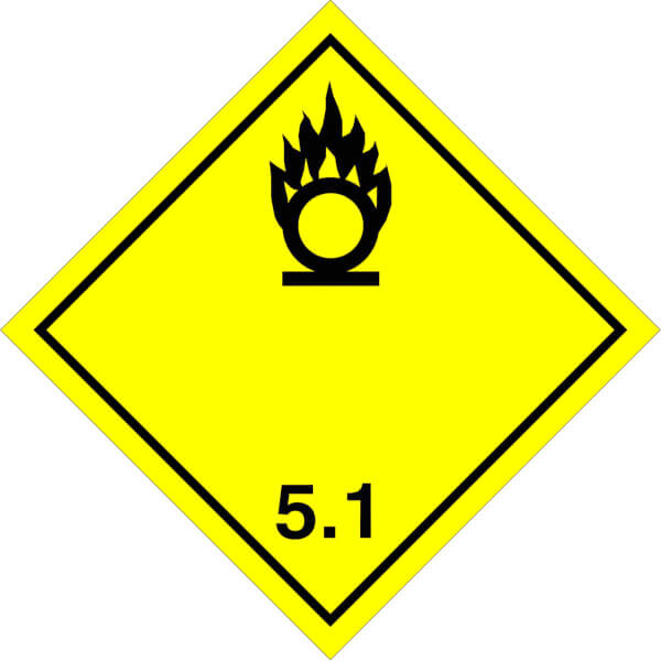 SafetyMarking Gefahrzettel nach ADR | Klasse 5.1, Entzündend (oxidierend) wirkende Stoffe