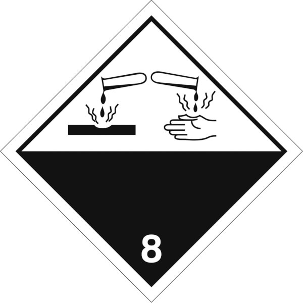 SafetyMarking Gefahrzettel nach ADR | Klasse 8, Ätzende Stoffe