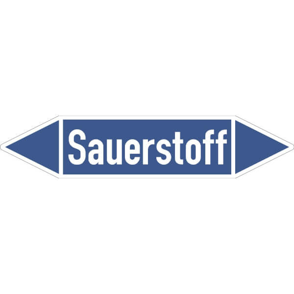 SafetyMarking Rohrleitungspfeil auf Bogen | Sauerstoff