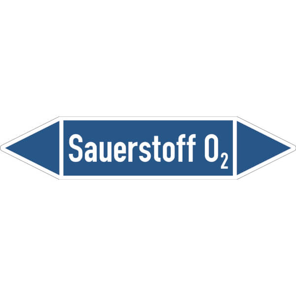 SafetyMarking Rohrleitungspfeil auf Bogen | Sauerstoff O2