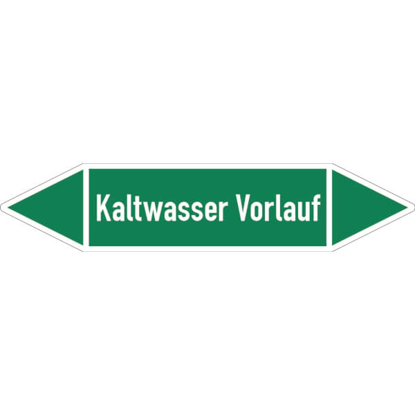 SafetyMarking Rohrleitungspfeil auf Bogen | Kaltwasser Vorlauf