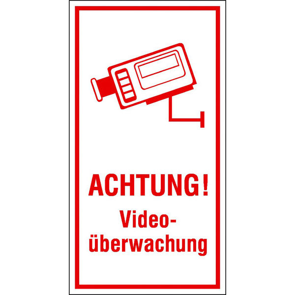 Video Infozeichen - Betriebskennzeichnung | Achtung! Videoüberwachung