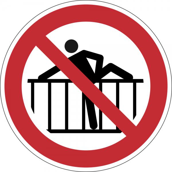 Verbotsschild | Barriere nicht übersteigen