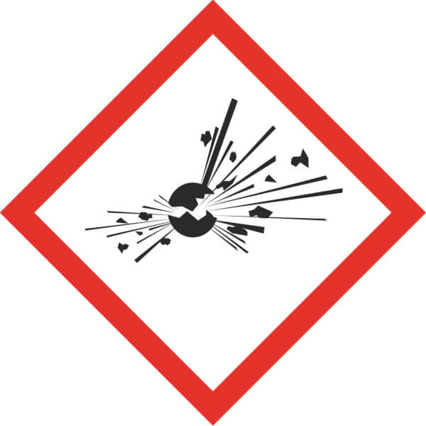 GHS-Gefahrensymbol 01 explodierende Bombe | Gefahrstoffetikett