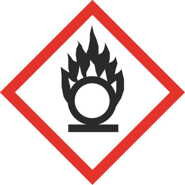 GHS-Gefahrensymbol 03 Flamme über Kreis | Gefahrstoffetikett Folie selbstklebend