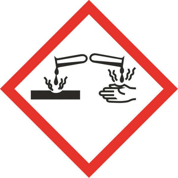 GHS-Gefahrensymbol 05 Ätzwirkung | Gefahrstoffetikett, selbstklebend