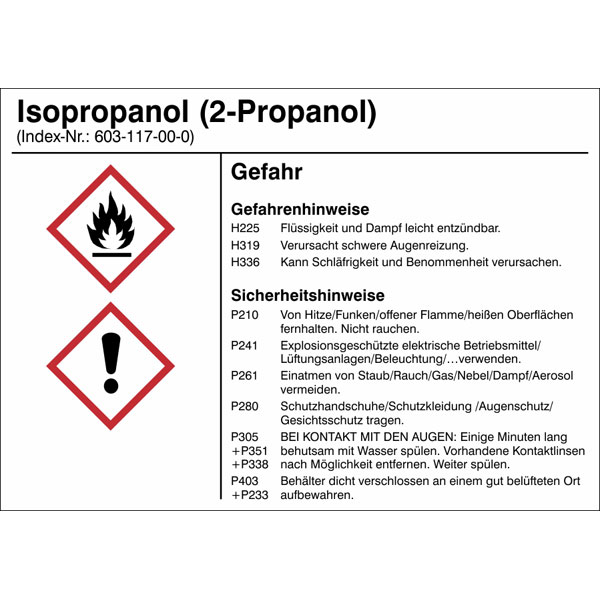 Gefahrstoffetikett in verschiedenen Versionen | für Behälter mit einem Fassungsvermögen bis 3 Liter