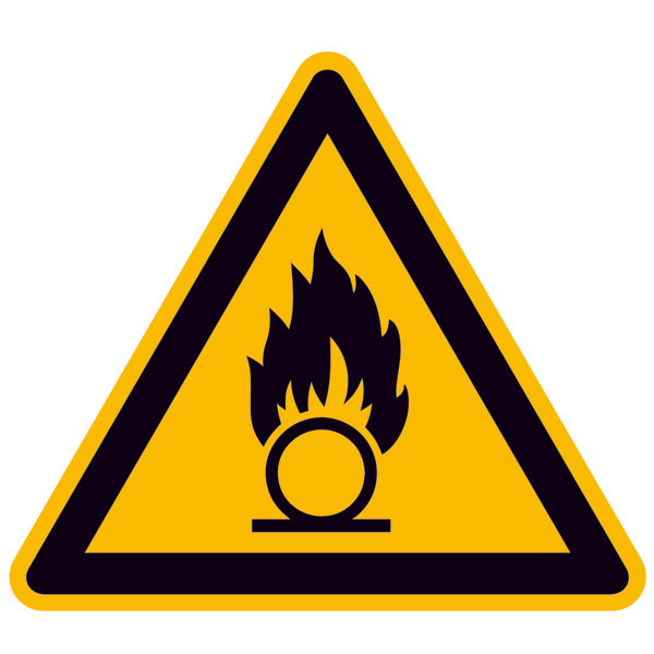 Warnschild auf Bogen | Warnung vor brandfördernden Stoffen
