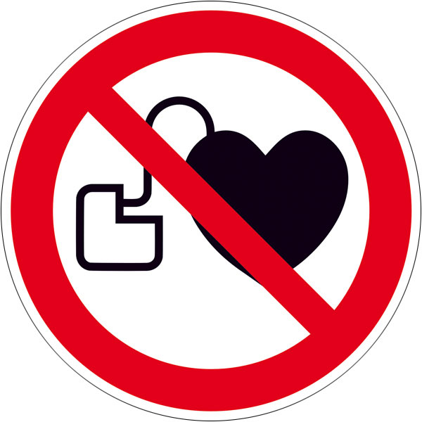 Verbotsschild | Kein Zutritt für Personen mit Herzschrittmachern oder