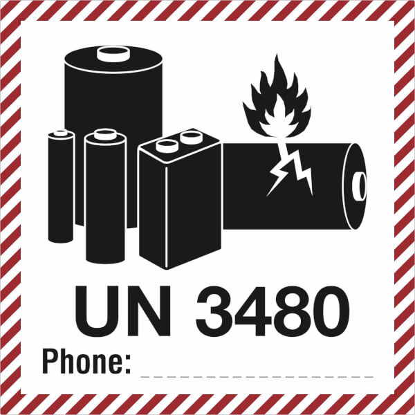 Verpackungsetikett | UN 3480 für Lithium-Ionen-Batterien