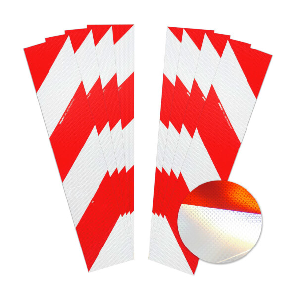 Orafol Oralite Warnmarkierung | Komplettset (je 4 Folien links- u. rechtsweisend)