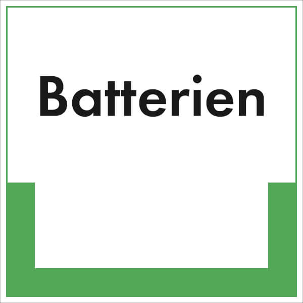 Abfallkennzeichnung - Textschild | Batterien