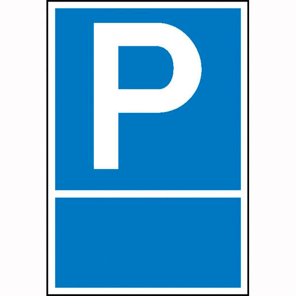 Parkplatzschild | Symbol: P,  mit Freifläche zur Selbstbeschriftung