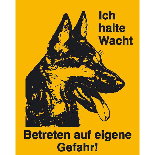 Hinweisschild - Grundbesitzkennzeichnung | Symbol: Schäferhundkopf