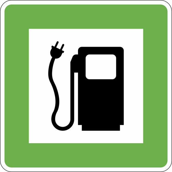 Hinweisschild für Tankanlagen und Garagen | E-Tankstelle für Elektroauto, Elektrotankstelle