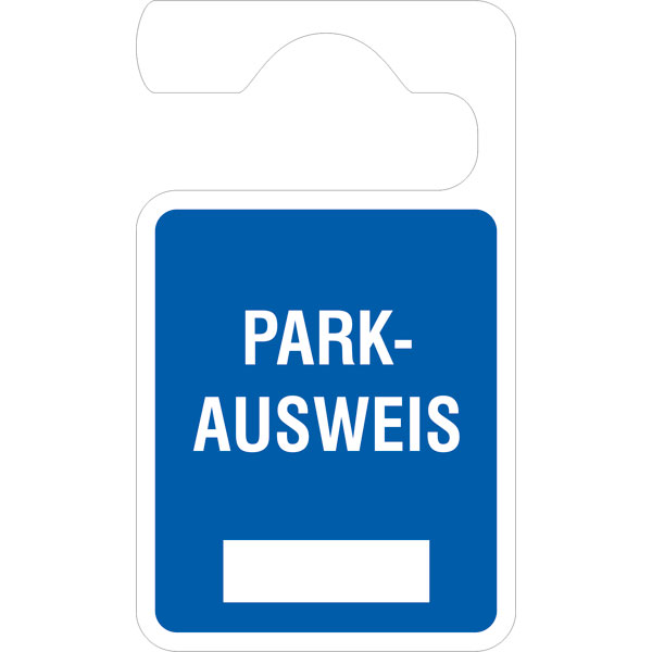 Parkausweis-Anhänger | Text: Parkausweis, zur Selbstbeschriftung