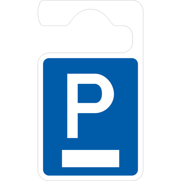 Parkausweis-Anhänger | Symbol: P, Text: zur Selbstbeschriftung