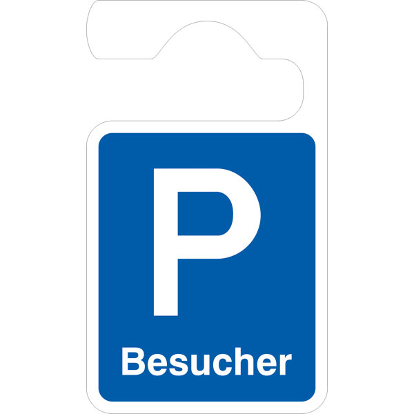 Parkausweis-Anhänger | Symbol: P, Text: Besucher, blau/weiß