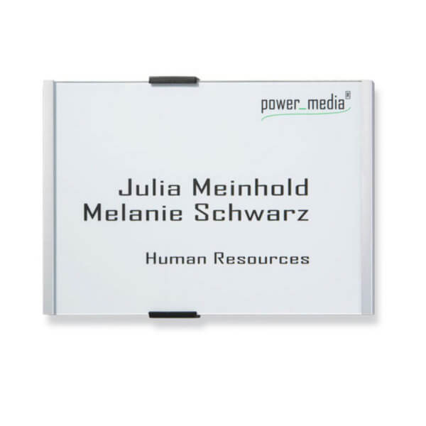 INFOSIGN Türschild A5 Querformat | mit bruchsicherer Acrylglasabdeckung und zwei Verschlussclips