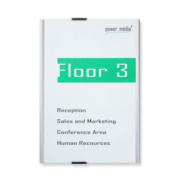 INFOSIGN Infotafel A4 | mit bruchsicherer Acrylglasabdeckung und zwei Verschlussclips