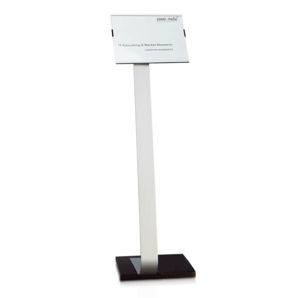 INFOSIGN Bodenaufsteller | geeignet für Infotafel A4 und A3 mit schwerem Gussfuß