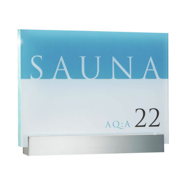 CLEAR Türschild | zwei Sicherheitsglasscheiben mit edlem Aluminiumhalter