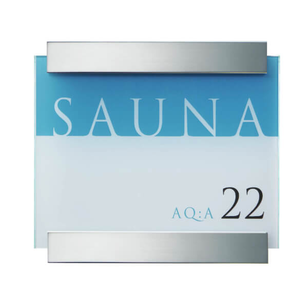 CLEAR Türschild | zwei Sicherheitsglasscheiben mit zwei edlen Aluminiumhaltern