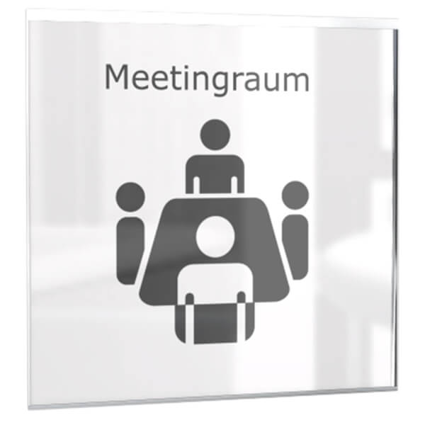 GlasFix Türschild | aus Echtglas und einer hochwertigen Edelstahlkassette