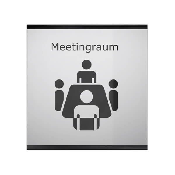 SlideFix Türschild A5 Hochformat schwarz | Acrylglasscheibe mit Aluminiumrahmen und seitlichem Einschub
