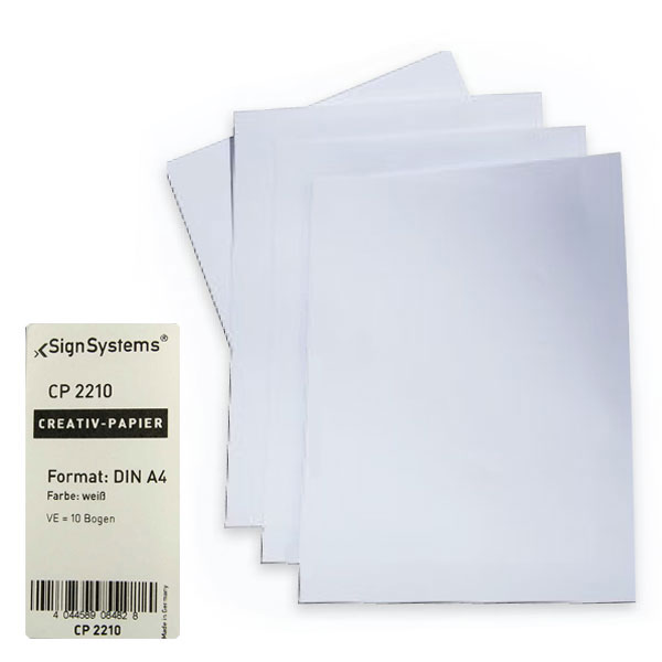 Creativ-Papier weiß DIN A4 | hochwertiges, holzfreies Spezialpapier für Beschriftungseinlagen