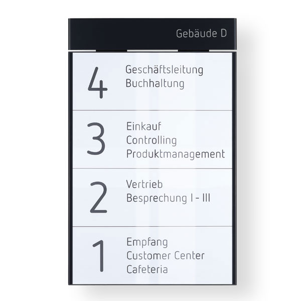 MessengerX Infotafel A3 Hochformat | mit schwarzer Kopfleiste zum Beschriften
