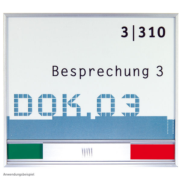 NEW AGE Türschild mit Frei-Besetzt-Anzeige | zeitloses Design in flacher Bauweise, Acryglas mit schlichtem Aluminiumrahmen