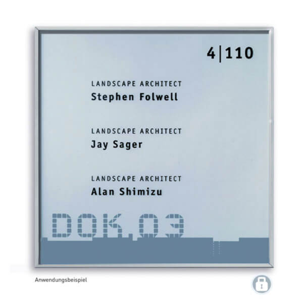 NEW AGE Secure Türschild | zeitloses Design in flacher Bauweise, Wandschild mit Einlagensicherung